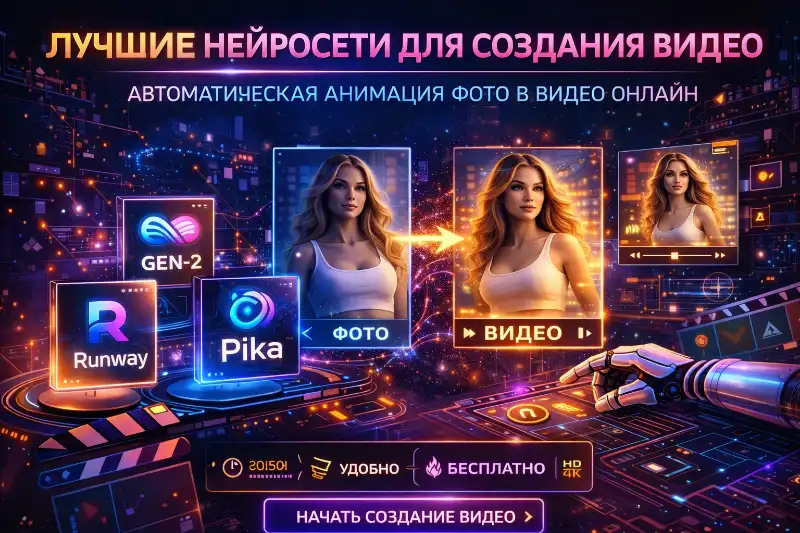 Лучшие нейросети для создания видео: топ-10 AI-инструментов в 2026